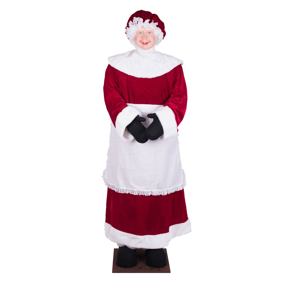 Mrs Santa Red Velvet Standing or Sitting Life Size Statue