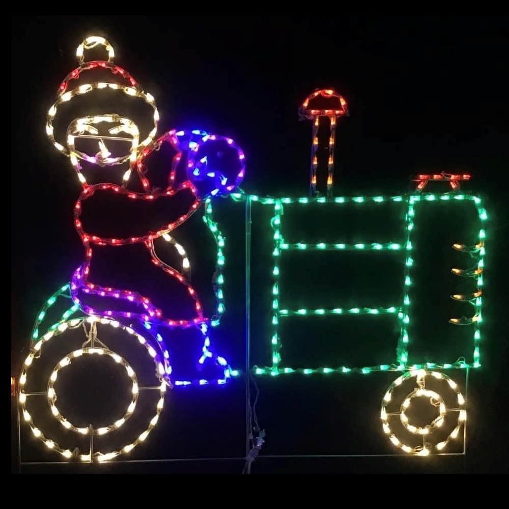 Mrs Claus Driving Tractor LED Lighted Outdoor Christmas Decoration