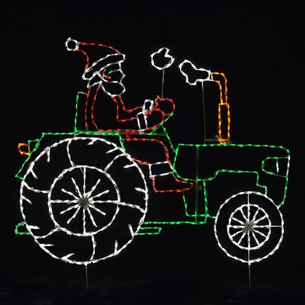 Santa Claus On Tractor Animated LED Lighted Outdoor Christmas Decoration