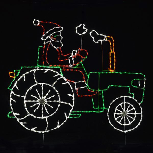 Santa Claus On Tractor Animated LED Lighted Outdoor Christmas Decoration