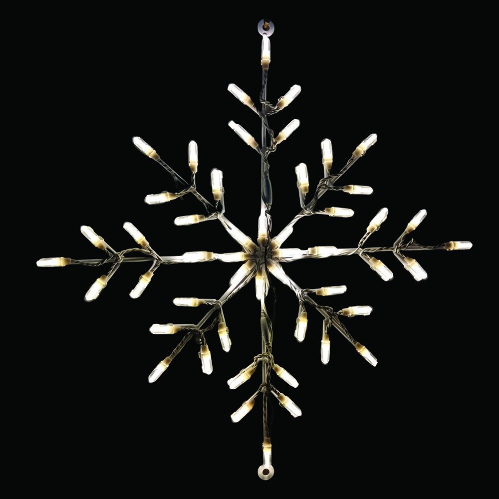 18 Inch Snowflake Warm White LED Lighted Christmas Decoration Set Of 3