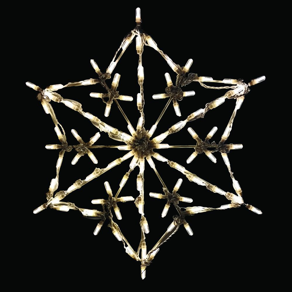 Warm White Snowflake LED Lighted Christmas Decoration Set Of 3
