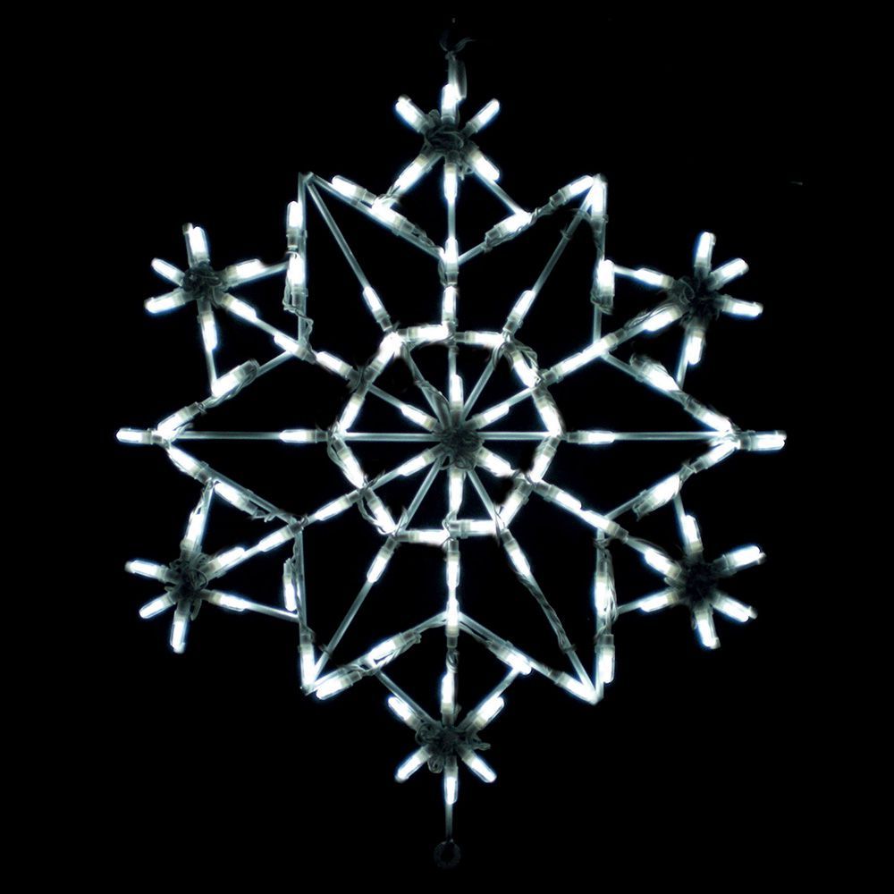 LED White Snowflake Lighted Christmas Decoration Set Of 3