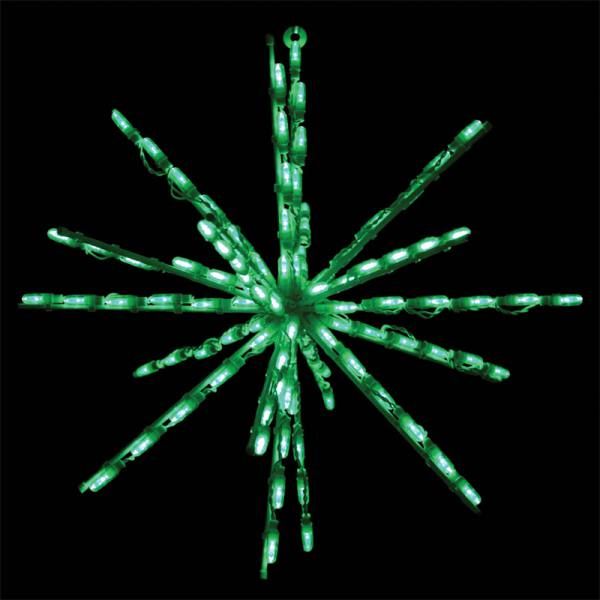 24 Inch Starburst Green LED Lighted Christmas Decoration Set Of 3