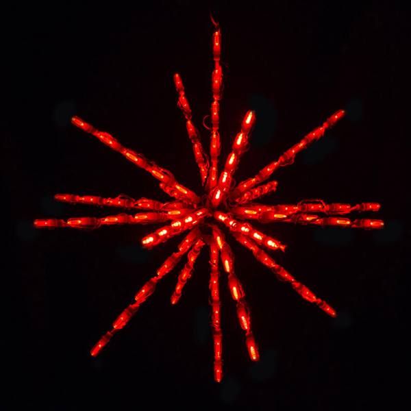 24 Inch Starburst Red LED Lighted Christmas Decoration Set Of 3