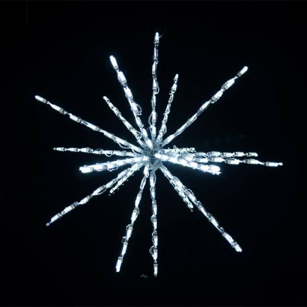 34 Inch Starburst White LED Lighted Christmas Decoration Set Of 3