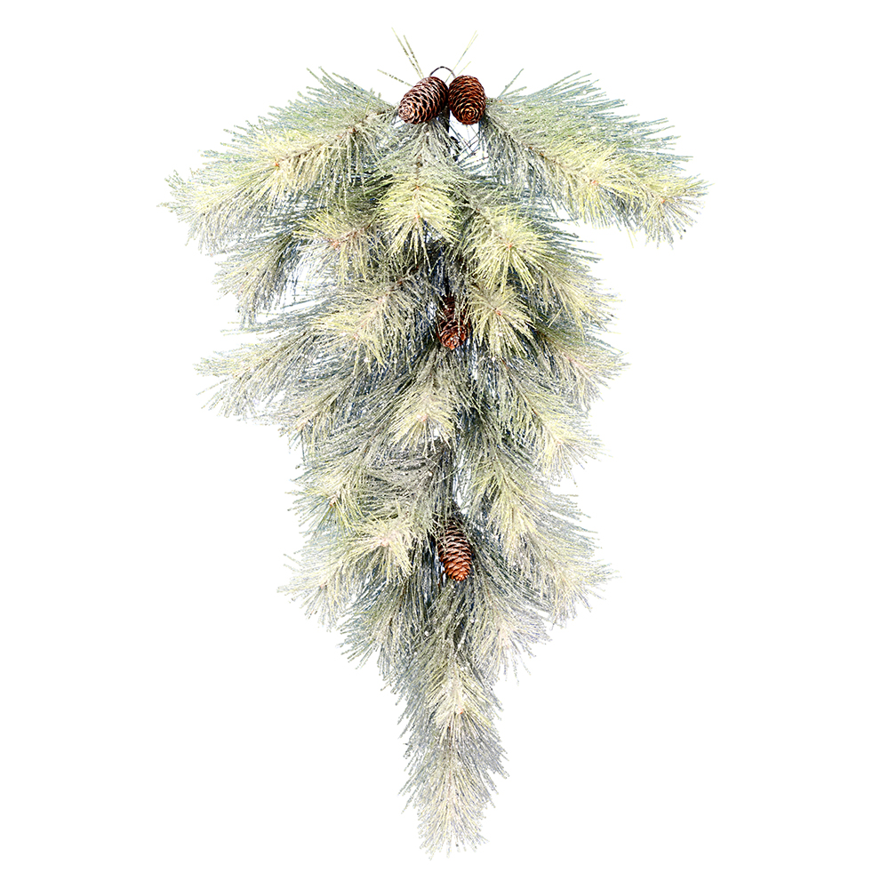 30 Inch Frosted Norfolk Pine Artificial Christmas Teardrop Unlit