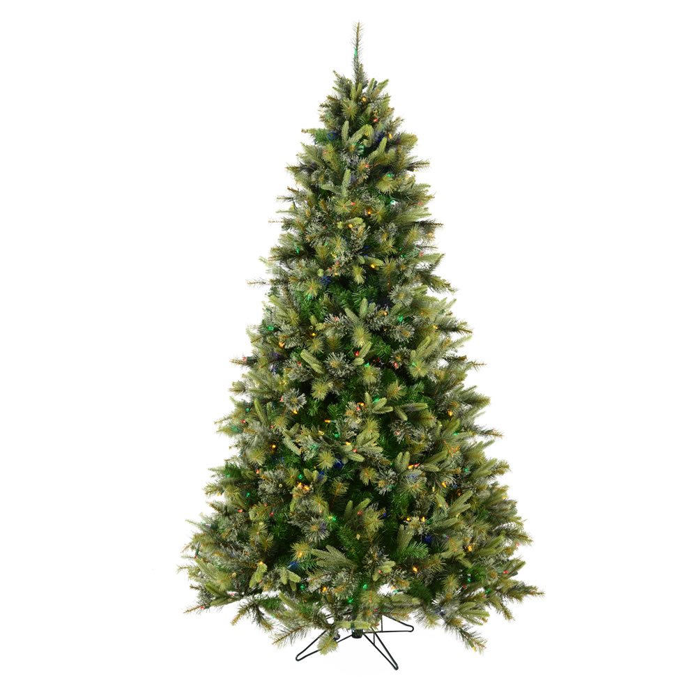 6.5 Foot Cashmere Slim Artificial Christmas Tree 400 DuraLit LED M5 Italian Multi Color Mini Lights