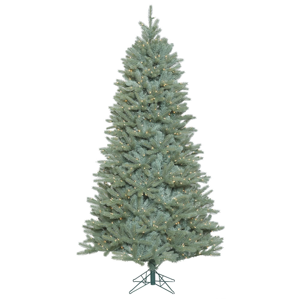 14 Foot Colorado Blue Spruce Slim Artificial Christmas Tree 2700 DuraLit Incandescent Clear Mini Lights
