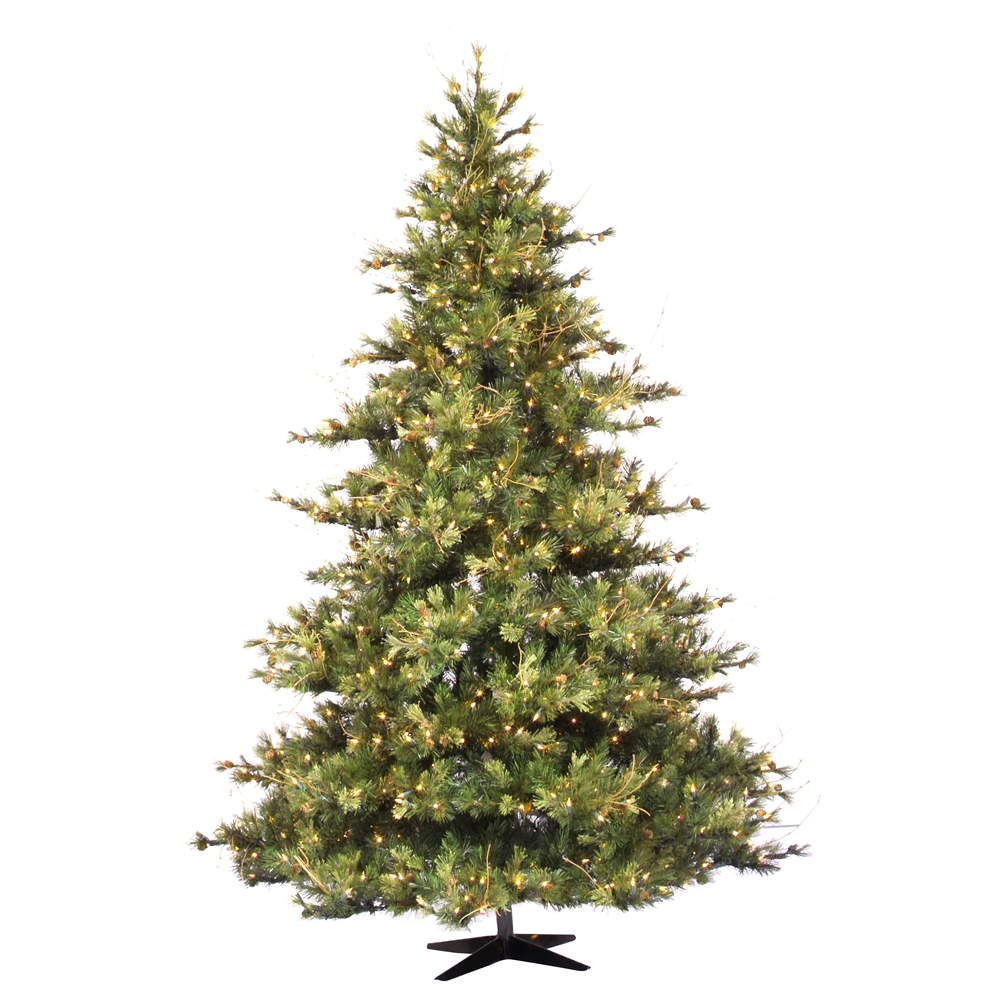 10 Foot Mixed Country Pine Artificial Christmas Tree 1450 DuraLit Incandescent Clear Mini Lights