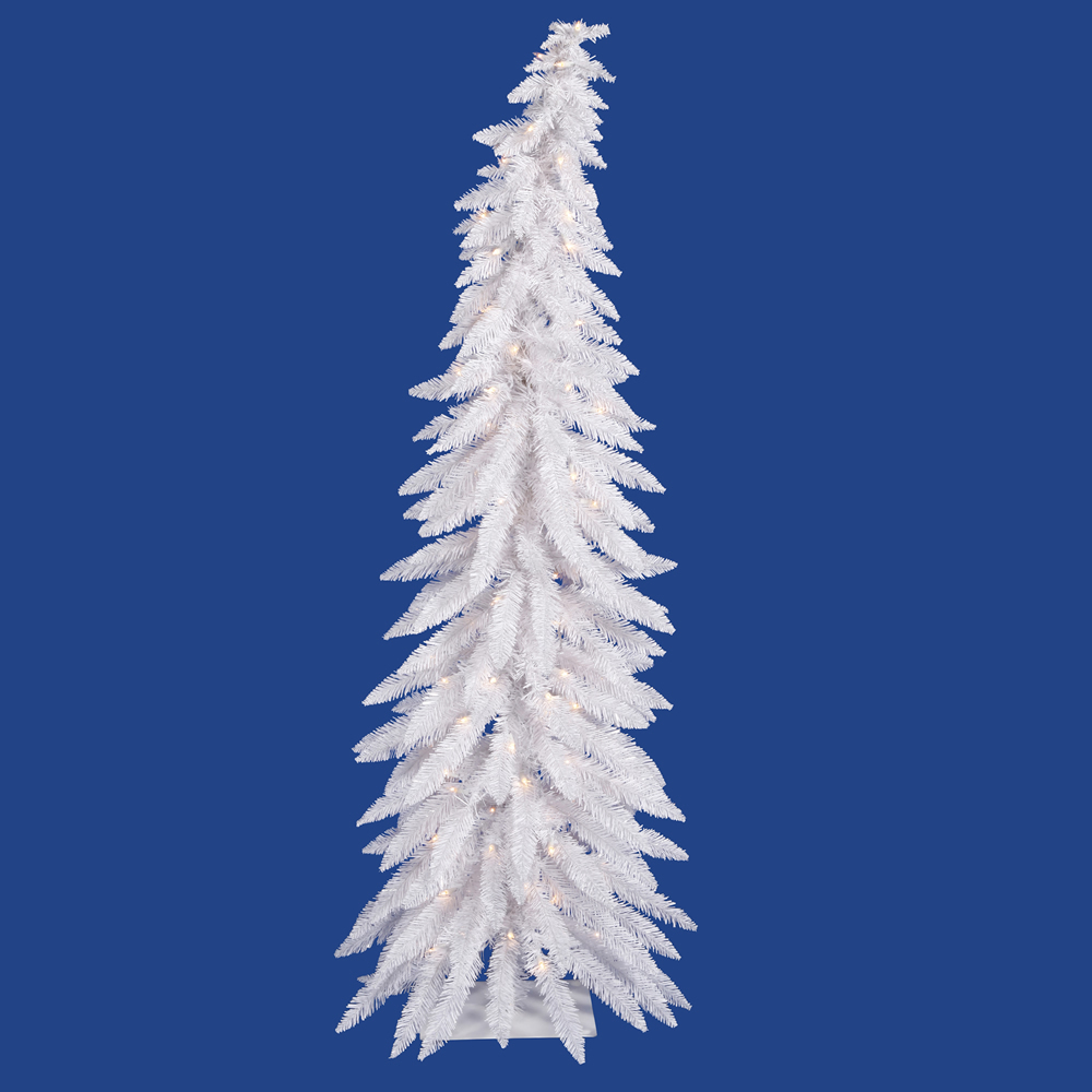 2.5 Foot White Whimsical Artificial Christmas Tree 35 DuraLit LED M5 Italian Warm White Mini Lights