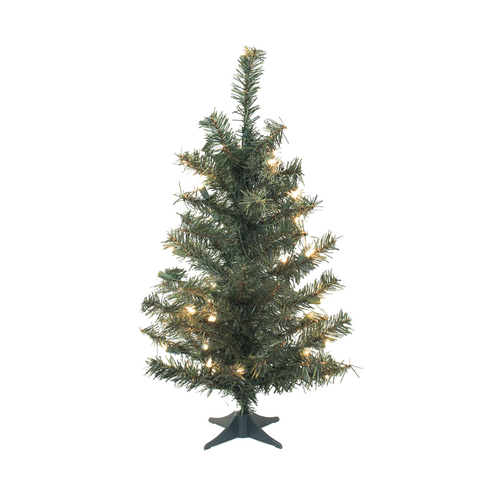 Christmastopia.com 2 Foot Canadian Pine Artificial Christmas Tree 35 DuraLit LED M5 Italian Warm White Mini Lights