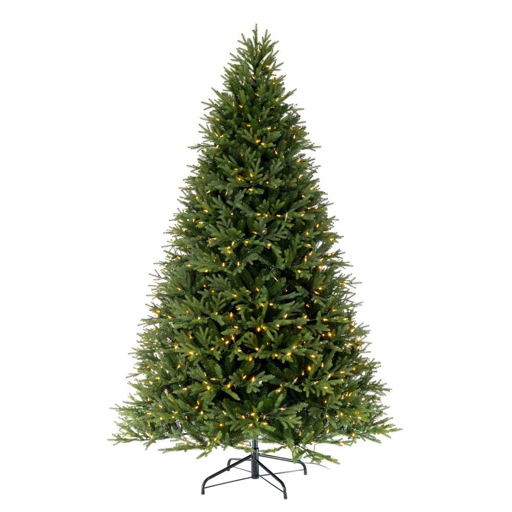 6.5 Foot Tiffany Fraser Fir Artificial Christmas Tree DuraLit LED M5 Italian Warm White Mini Lights