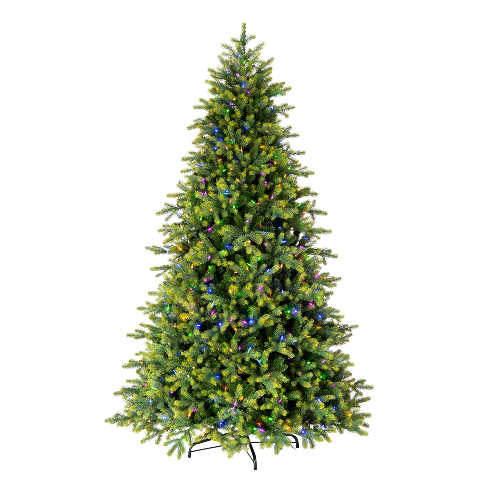 7.5 Foot Jersey Fraser Fir Artificial Christmas Tree LED Multi-Colored Coaxial Connect Mini Lights