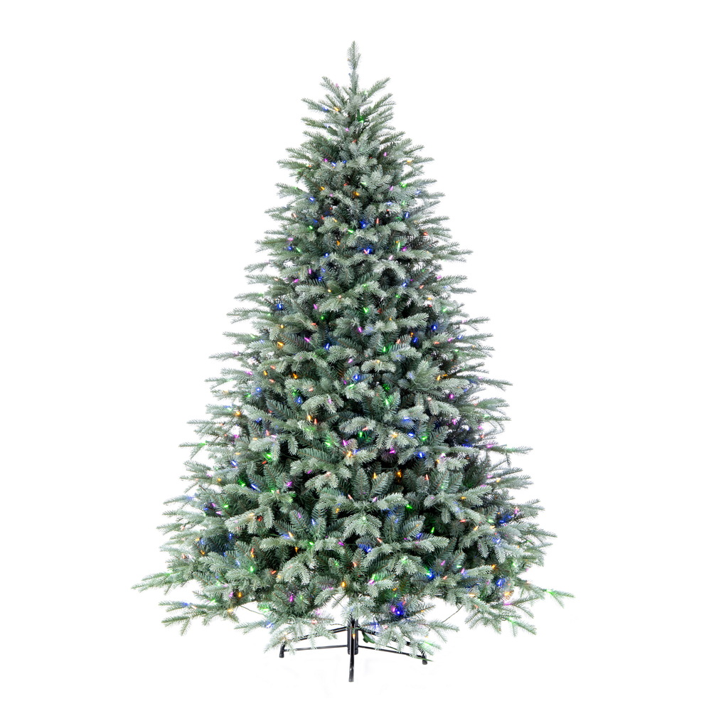 6.5 Foot Imperial Blue Spruce Artificial Christmas Tree LED Color Changing Coaxial Connect Mini Lights