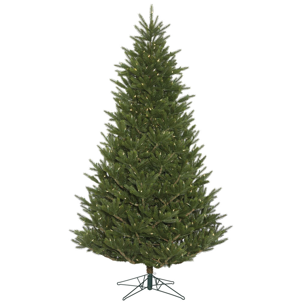 10 Foot Fresh Cut Frasier Fir Artificial Christmas Tree 1350 DuraLit LED M5 Italian Warm White Mini Lights