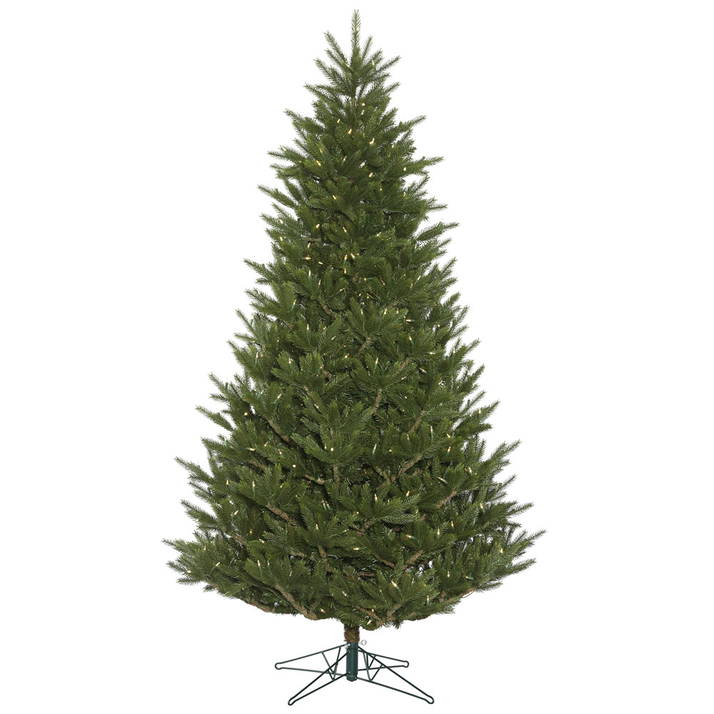 12 Foot Fresh Cut Frasier Fir Artificial Christmas Tree 1950 DuraLit LED M5 Italian Warm White Mini Lights