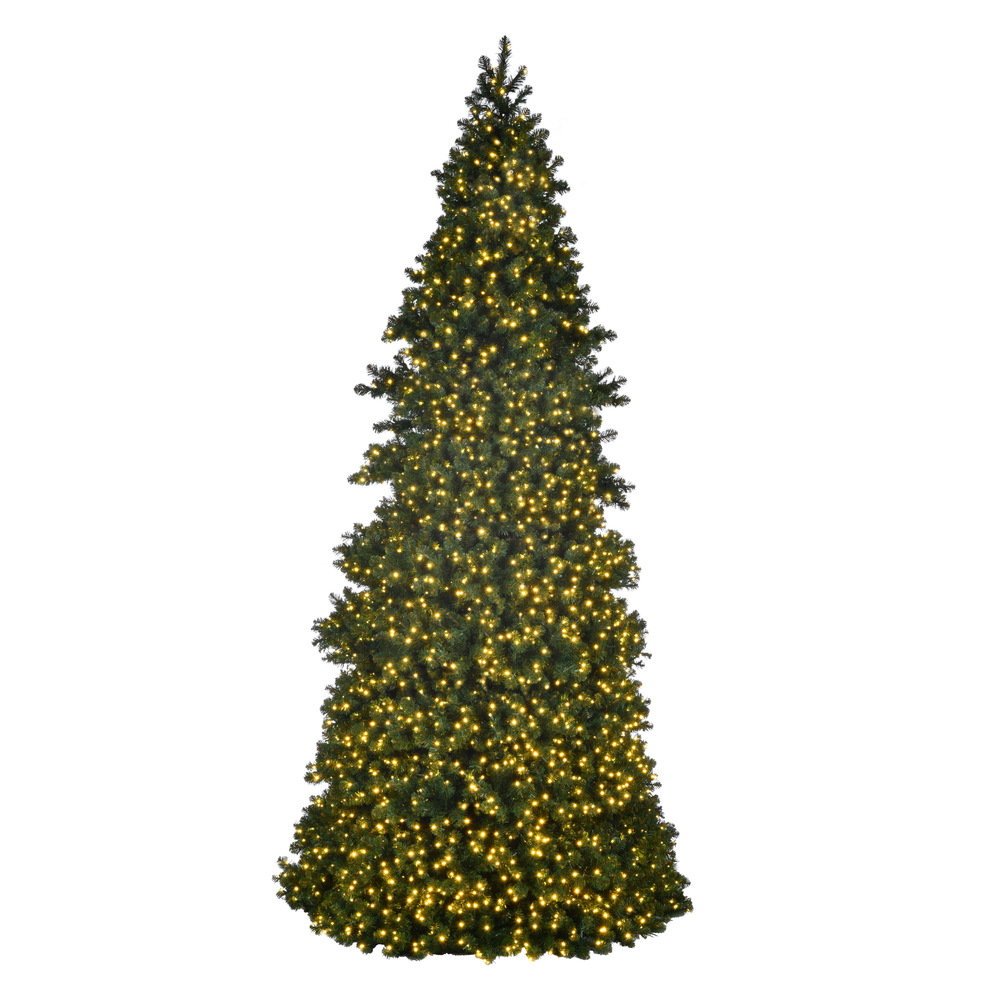 14 Foot Slim Grand Teton Frame Artificial Commercial Christmas Tree 4200 LED 5MM Wide Angle Warm White Lights