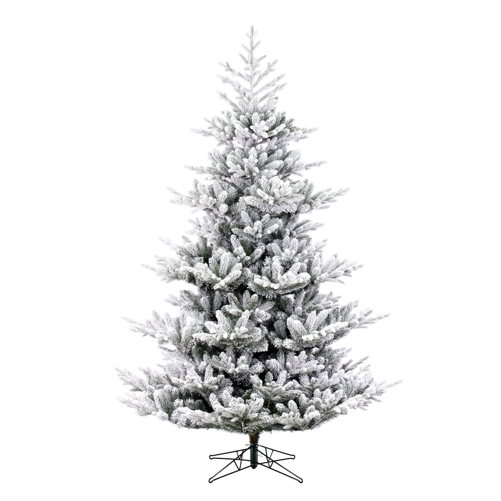6.5 Foot Flocked Hudson Fraser Fir White Artificial Christmas Tree Unlit