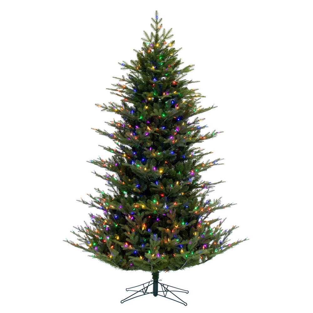 10 North Shore Fraser Fir Artificial Christmas Tree 1300 DuraLit LED M5 Italian Multi-Colored Mini Lights