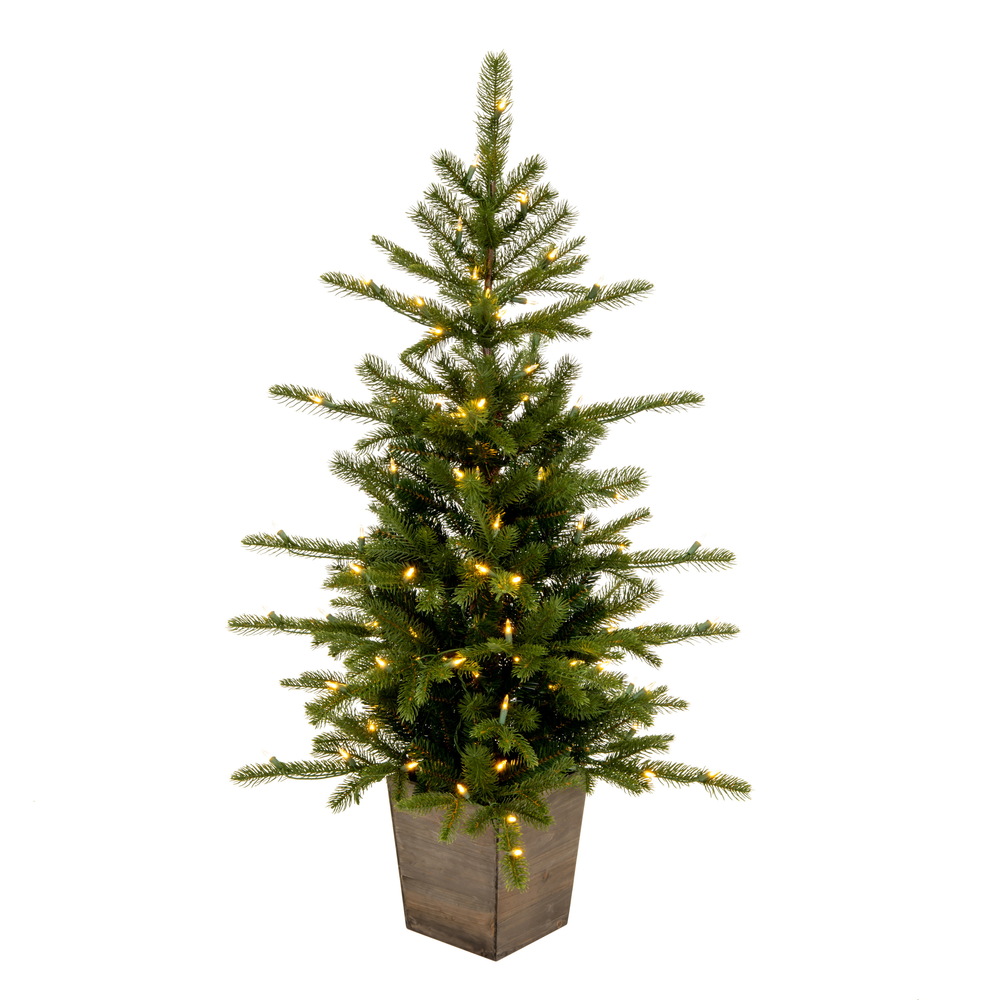 4 Foot Winston Spruce Artificial Christmas Tree DuraLit LED Warm White Mini Lights
