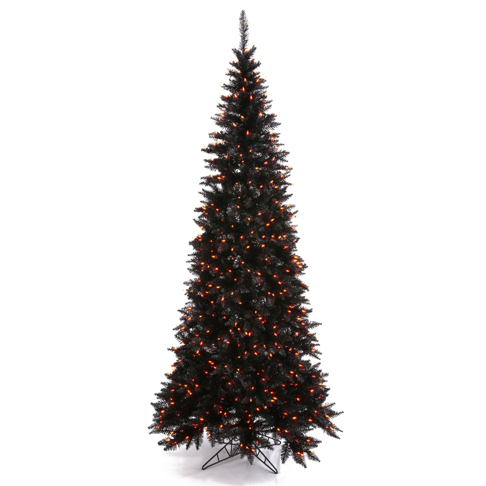 Christmastopia.com 10 Foot Black Artificial Halloween Tree 900 DuraLit LED M5 Italian Orange Mini Lights