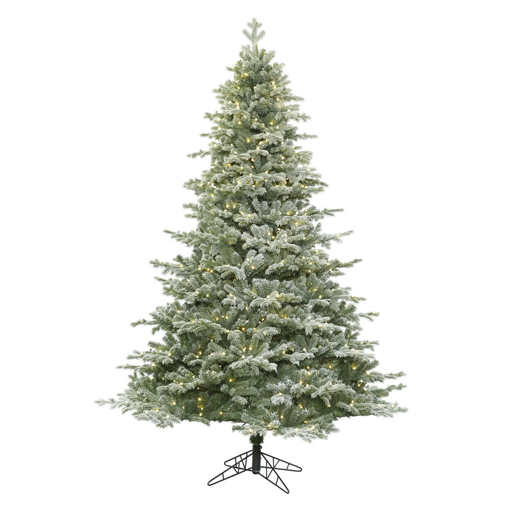 Christmastopia.com 10 Foot Frosted Denton Spruce Artificial Christmas Tree 1200 DuraLit LED M5 Italian Warm White Mini Lights