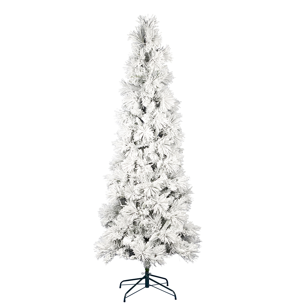 Christmastopia.com 7.5 Foot Flocked Atka Pine Pencil Artificial Christmas Tree Unlit