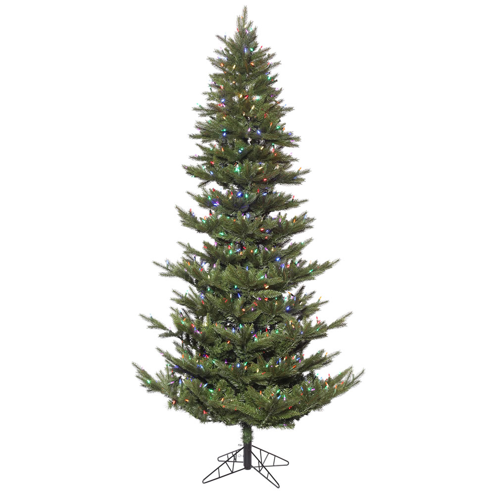 9 Foot Carlsbad Fir Artificial Christmas Tree 950 DuraLit LED M5 Italian Multi Color Mini Lights