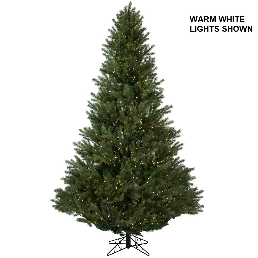 7.5 Foot Balsam Spruce Slim Artificial Christmas Tree 450 DuraLit LED Multi Color Mini Lights