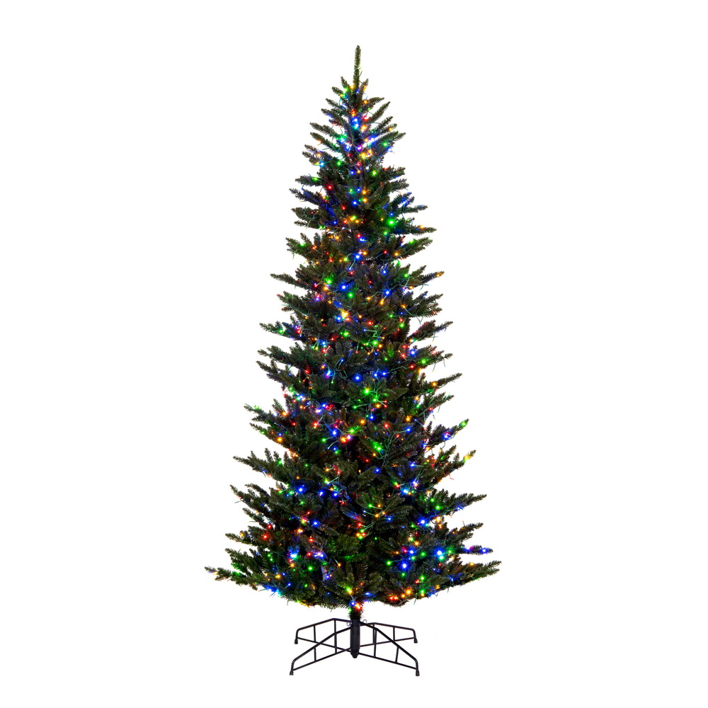 8.5 Foot Natural Slim Fraser Fir Artificial Christmas Tree 3MM LED Multi-Colored Lights