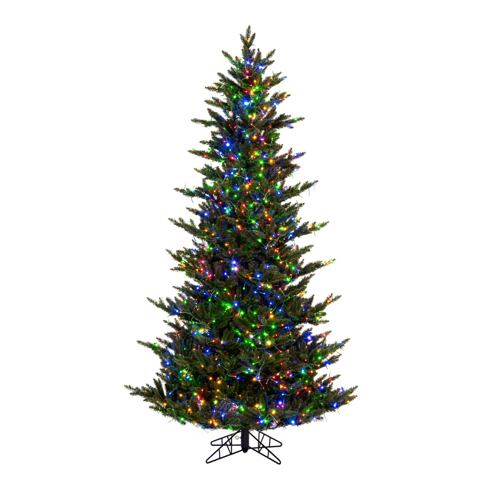 6.5 Foot Natural Fraser Fir Artificial Christmas Tree 3mm LED  Multi-Color Lights