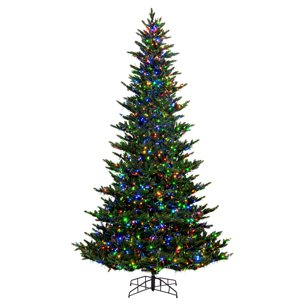 9 Foot Natural Fraser Fir Artificial Christmas Tree 3MM LED Multi-Colored Mini Lights