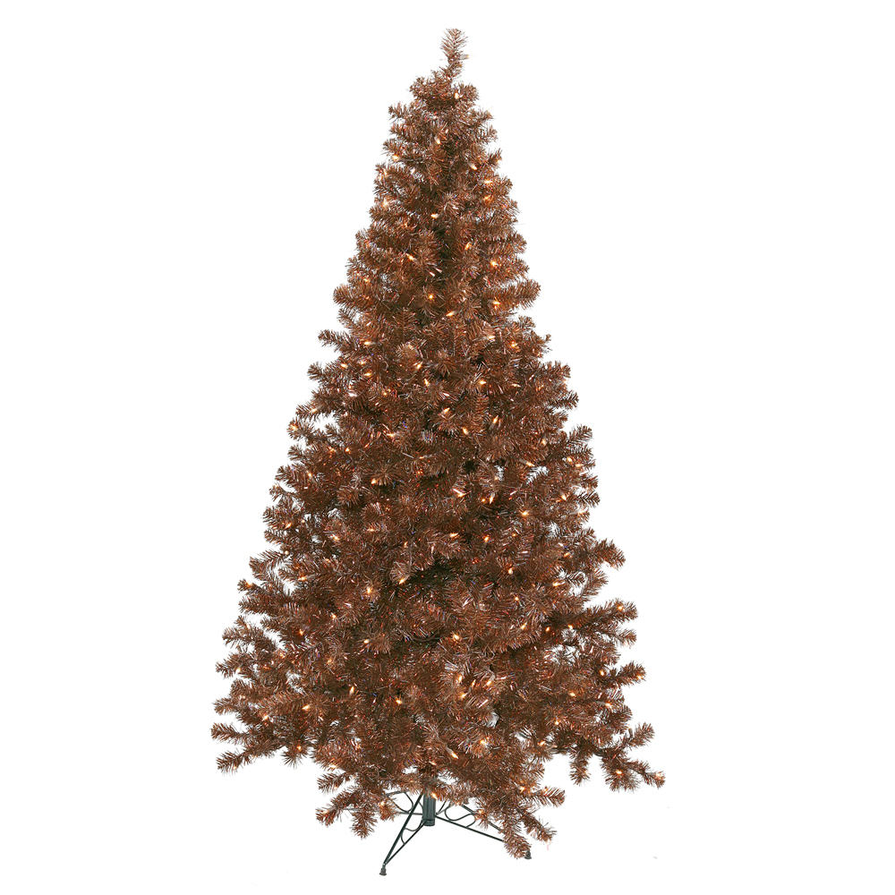 9 Foot Mocha Artificial Christmas Tree 700 Clear DuraLit Incandescent Lights