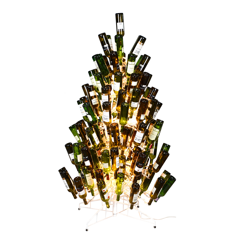 6 Foot Wine Bottle White Christmas Tree 600 DuraLit Incandescent Clear Mini Lights