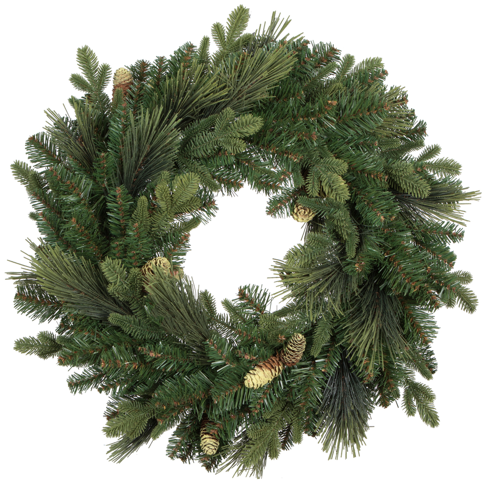 24 Inch Emerald Mixed Fir Artificial Christmas Wreath Unlit