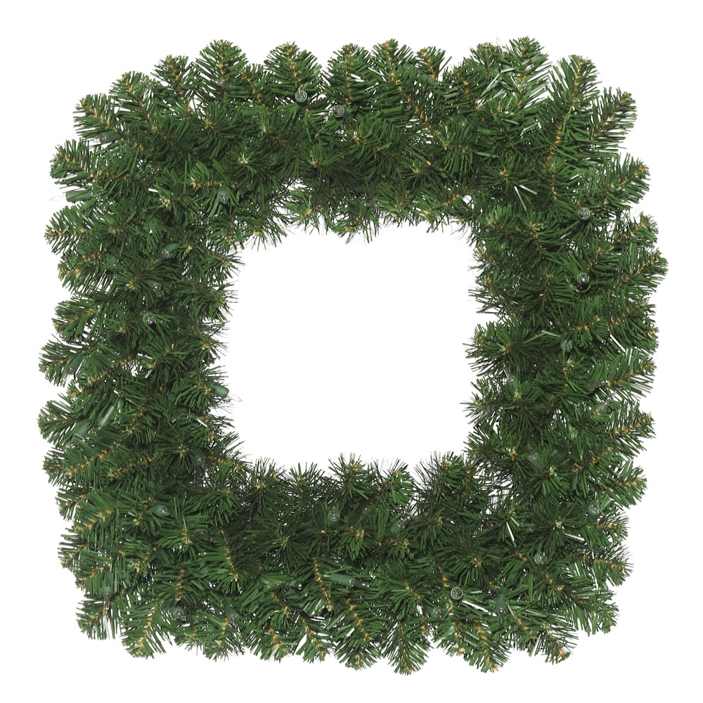 24 Inch Oregon Fir Artificial Square Wreath Unlit