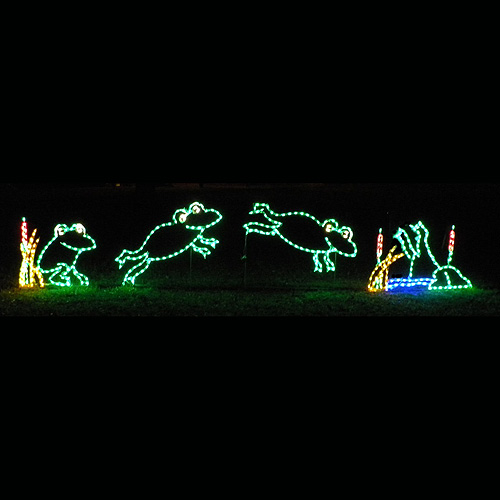 Frogs Jumping Animated LED Lighted Marine Decoration