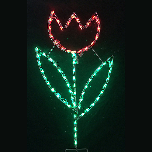  Lighted Outdoor Decorations > Lighted Flower Decorations > Tulip Pick Your Color! LED Lighted Outdoor Spring Floral Decoration Large