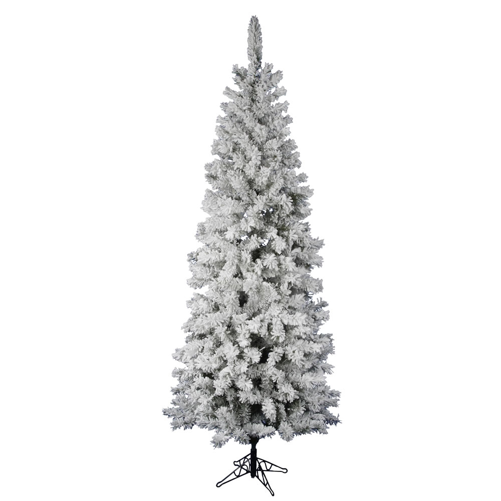 Christmastopia.com 4.5 Foot Flocked Pacific Pencil Artificial Christmas Tree Unlit