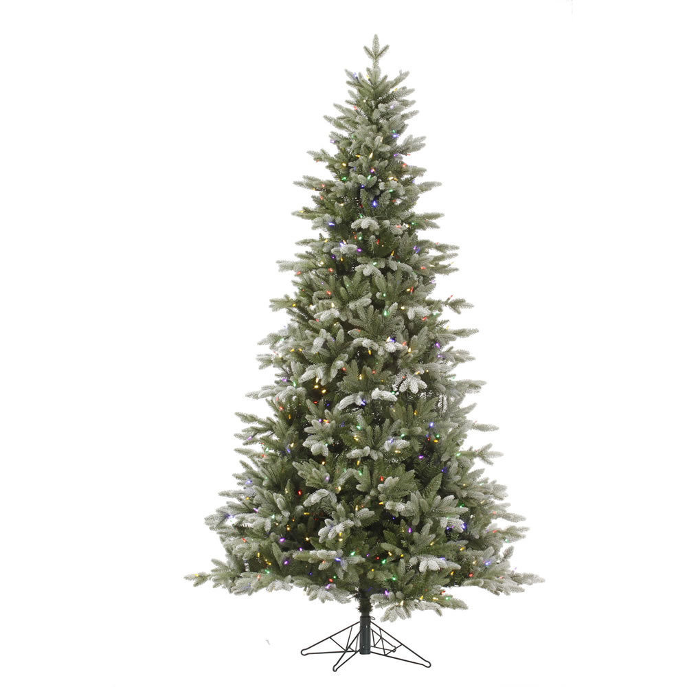 4.5 Foot Frosted Balsam Fir Artificial Christmas Tree 200 LED Multi Lights
