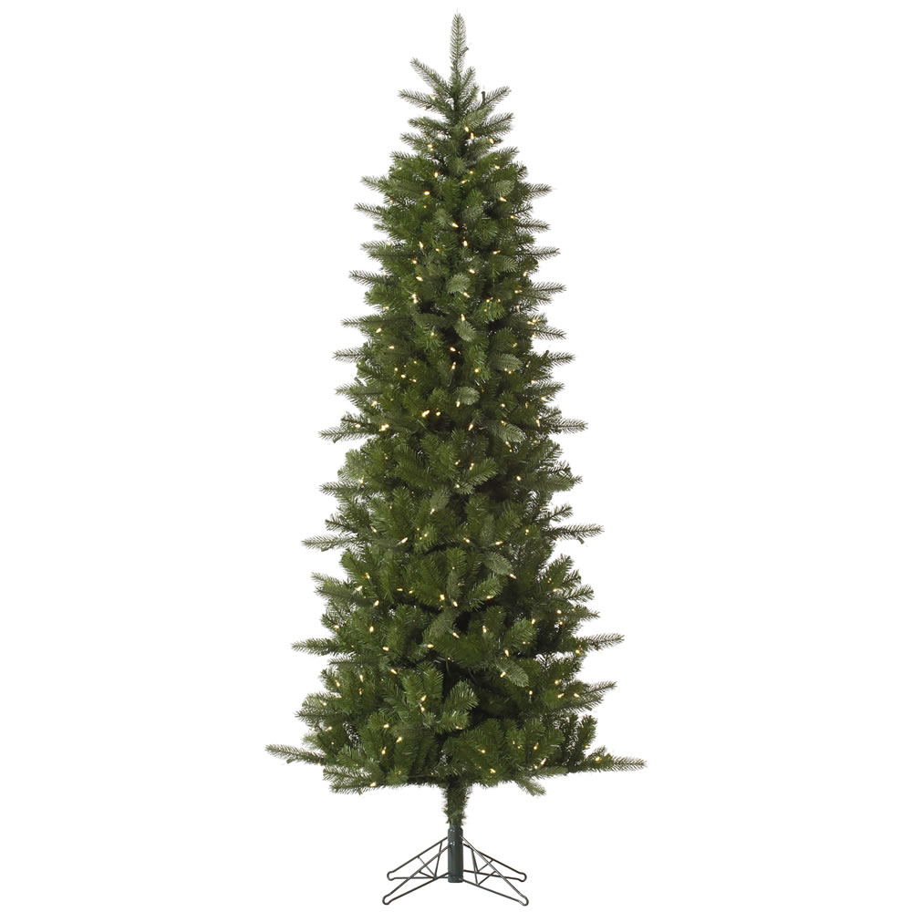 Christmastopia.com 9 Foot Carolina Pencil Spruce Artificial Christmas Tree 550 DuraLit LED M5 Italian Warm White Mini Lights