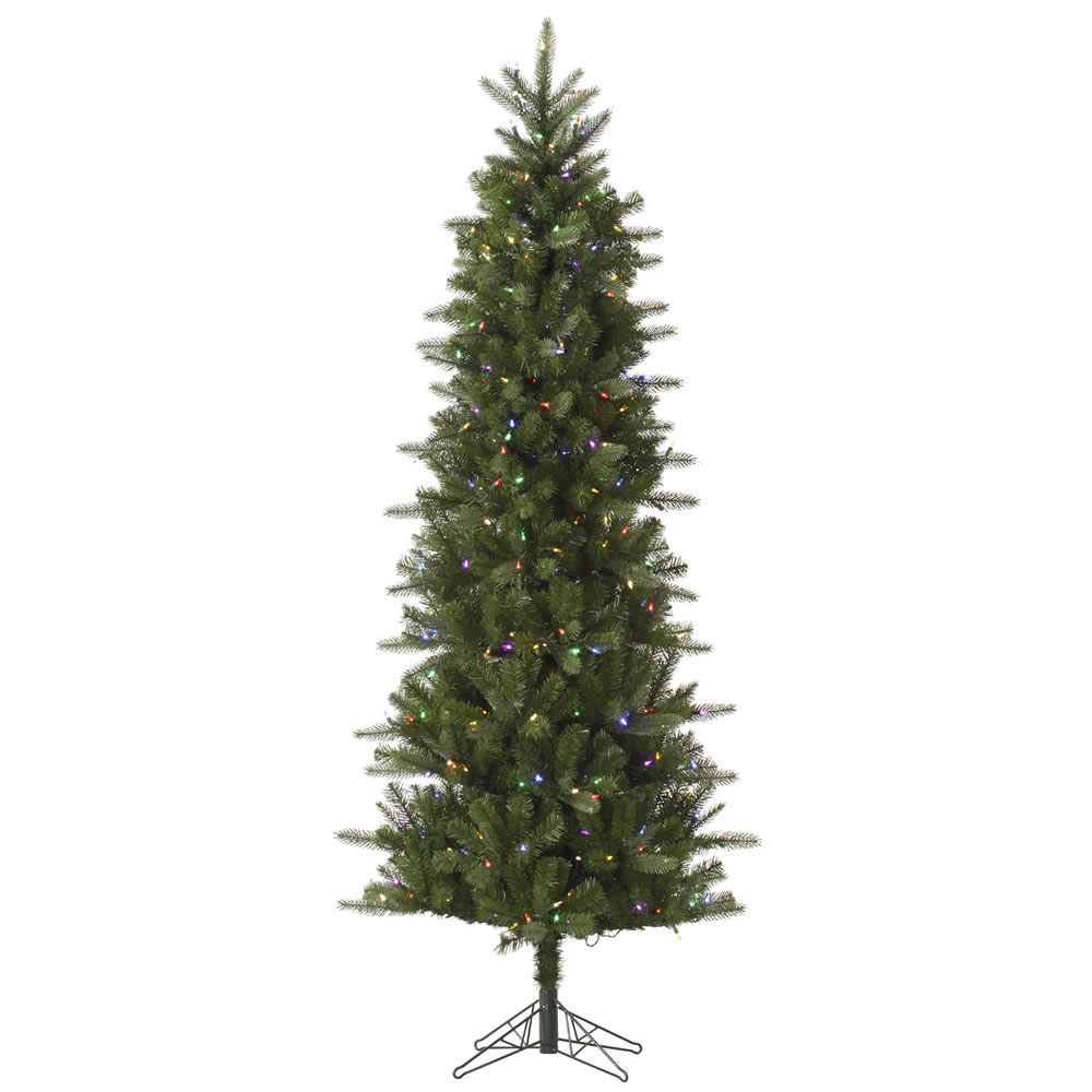 Christmastopia.com - 9 Foot Carolina Pencil Spruce Artificial Christmas Tree 550 DuraLit LED M5 Italian Multi Color Mini Lights