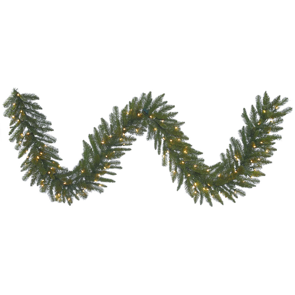 Christmastopia.com 9 Foot Durango Spruce Artificial Christmas Garland 100 DuraLit Incandescent Clear Mini Lights