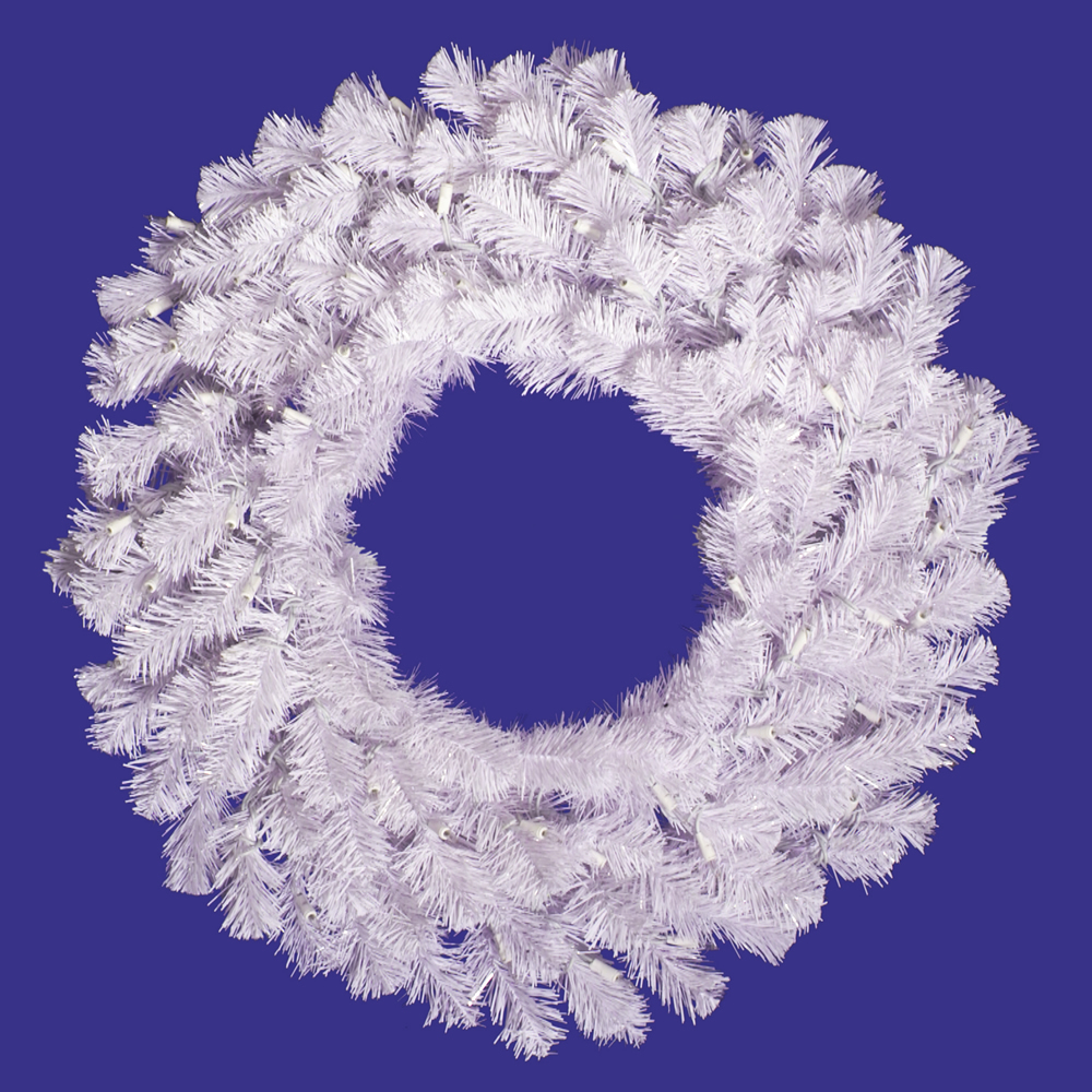 5 Foot Crystal White Spruce Artificial Christmas Wreath Unlit