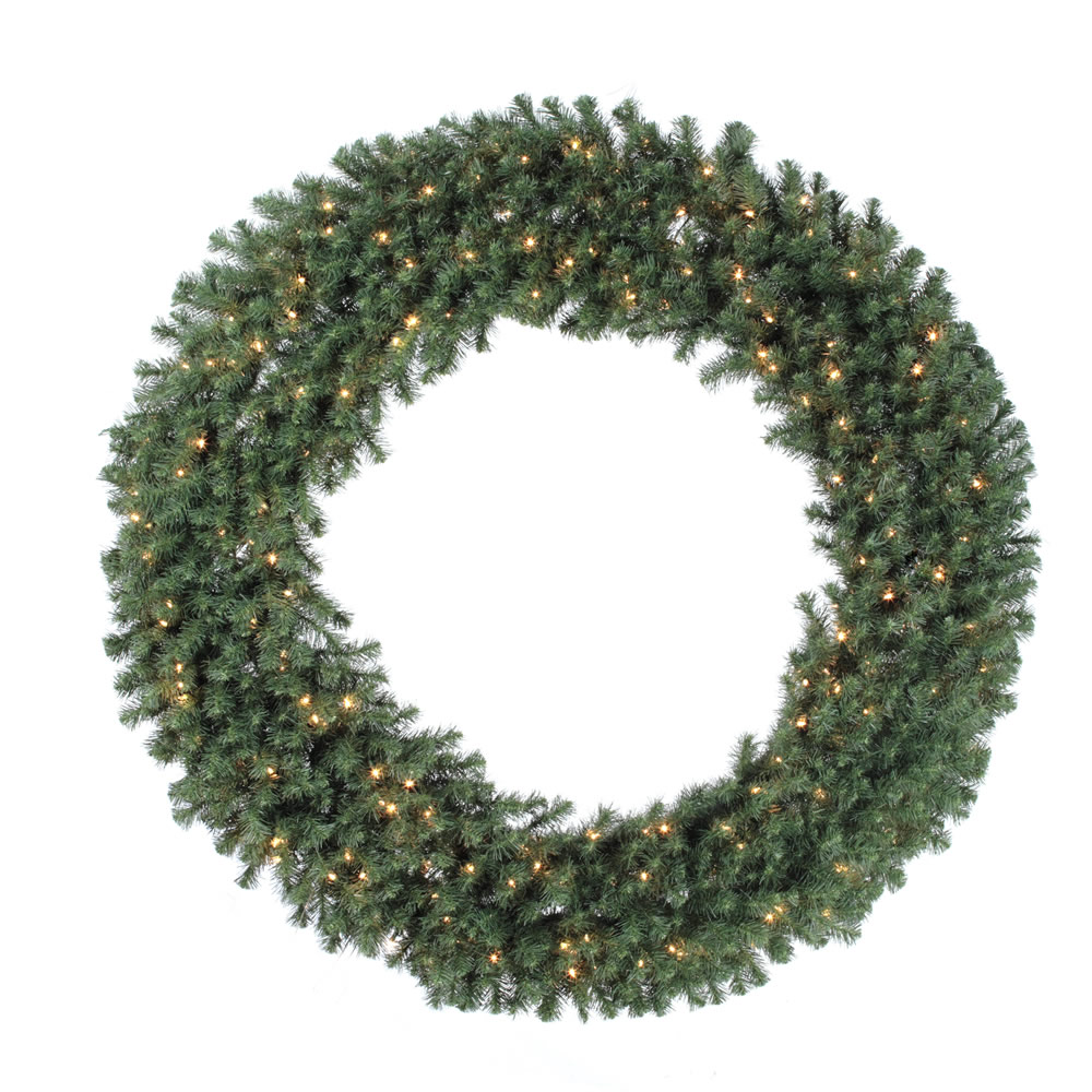 8 Foot Douglas Fir Artificial Christmas Wreath 1000 DuraLit Incandescent Clear Mini Lights