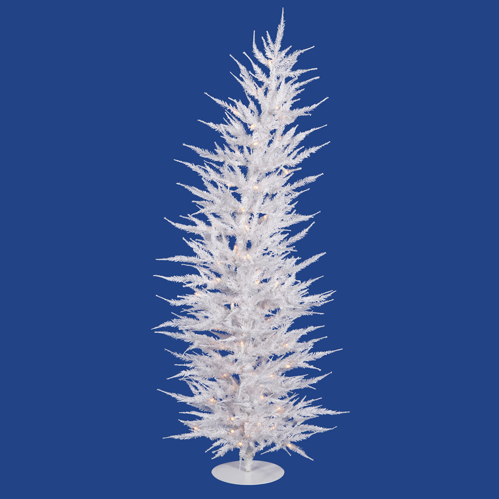 4 Foot White Laser Tree Artificial Christmas Tree 70 DuraLit Incandescent Clear Mini Lights