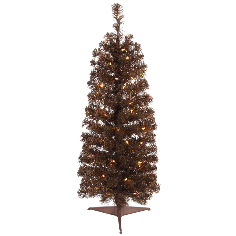 45 Foot Mocha Pencil Artificial Christmas Tree 150 LED M5 Italian Warm White Lights 45 Foot Mocha Pencil Artificial Christmas Tree 150 LED M5 Italian Warm White Lights