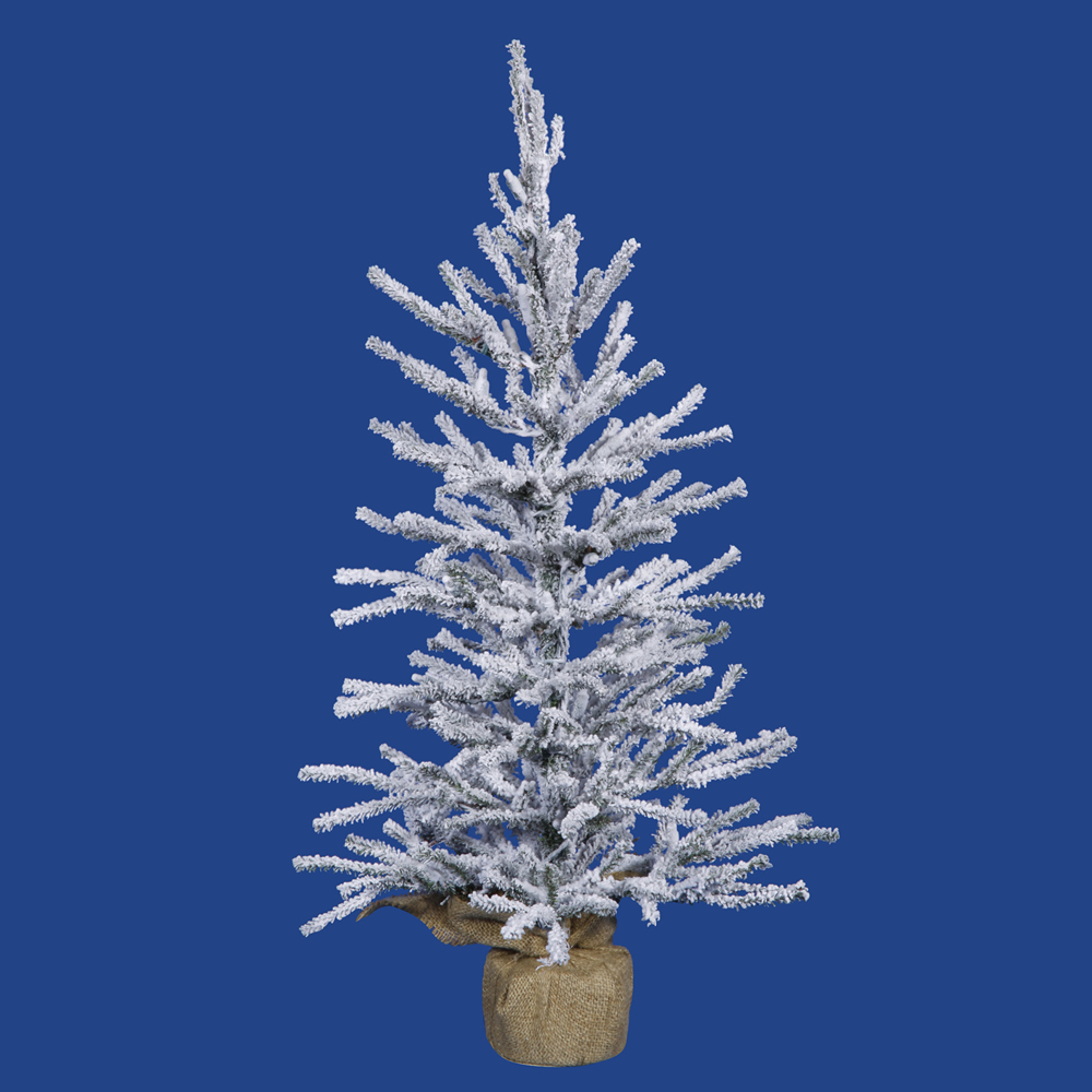 Christmastopia.com 4 Foot Flocked Angel Pine Artificial Christmas Tree - Unlit - Burlap Base