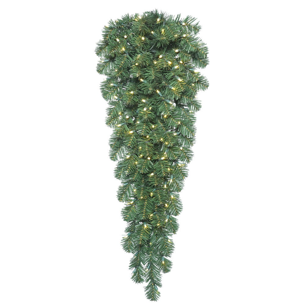 48 Inch Oregon Fir Artificial Christmas Teardrop with 100 Warm White LED Lights